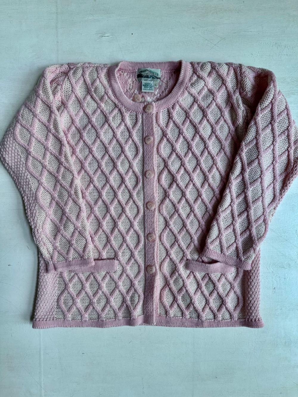 NWT Aran Crafts 100% Irish Wool Knit Cardigan Sweater